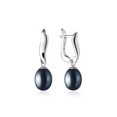 Cercei perle naturale negre din argint cu tortita DiAmanti SK20201EL_B-G